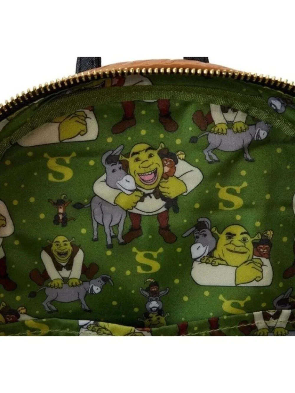 Loungefly Shrek Donkey and Puss in Boots Trio Triple Pocket Backpack NWT